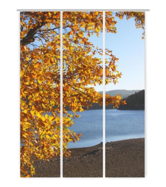 Herbst am See, 3er Set, Flächenvorhang